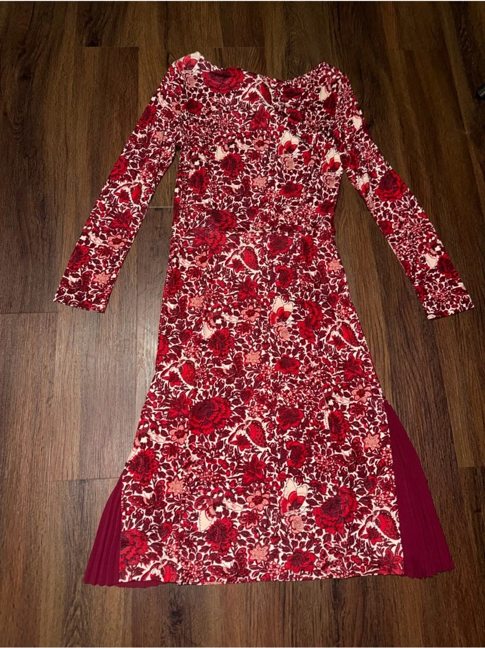 Nwt Tory Burch Ria Butterfly Floral Print Pleated Dress $450 party Summer formal
